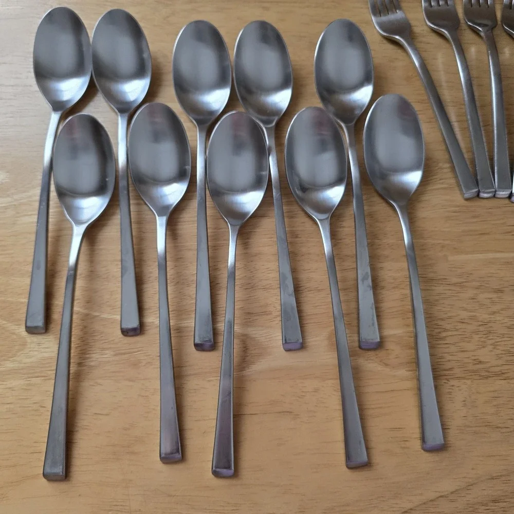 Cambridge Stainless Flatware 50 Pc Set Service for 10 Satin Tapered Handles